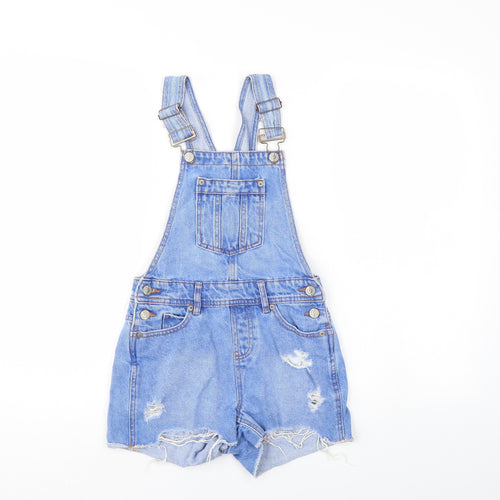 New Look Girls Blue  Denim Dungarees Trousers Size 9 Months
