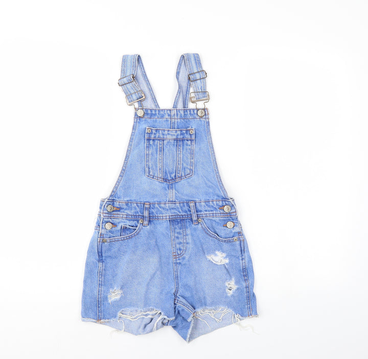 New Look Girls Blue  Denim Dungarees Trousers Size 9 Months