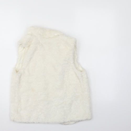 Gap Girls White   Duffle Coat Coatigan Size 10-11 Years  - Faux sheep skin