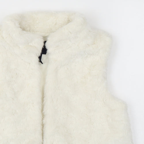 Gap Girls White   Duffle Coat Coatigan Size 10-11 Years  - Faux sheep skin