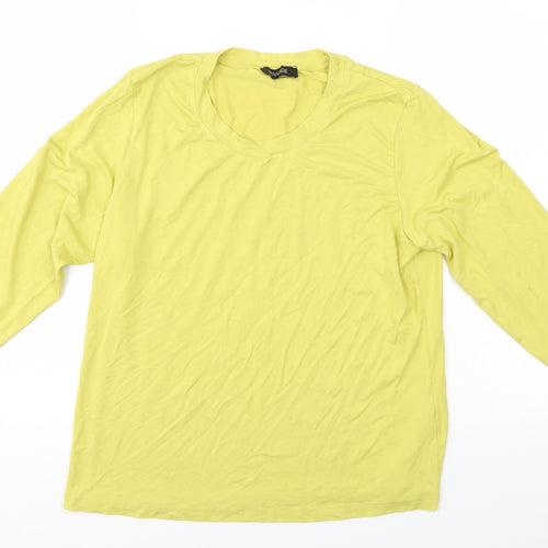 APANAGE Womens Yellow   Basic T-Shirt Size XL