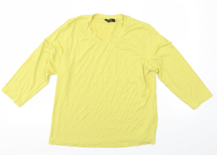 APANAGE Womens Yellow   Basic T-Shirt Size XL