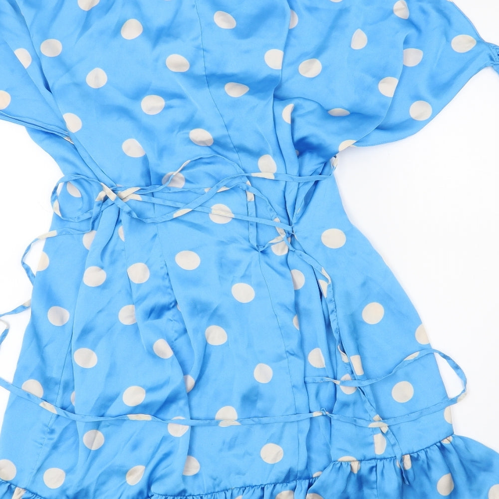 Zara Womens Blue Polka Dot  Trapeze & Swing  Size XL