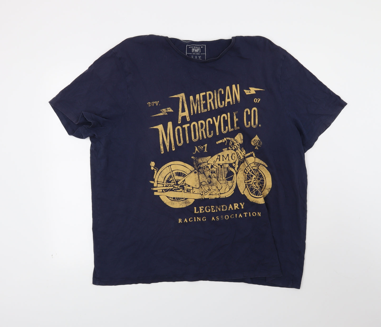 F&F Mens Blue    T-Shirt Size 3XL
