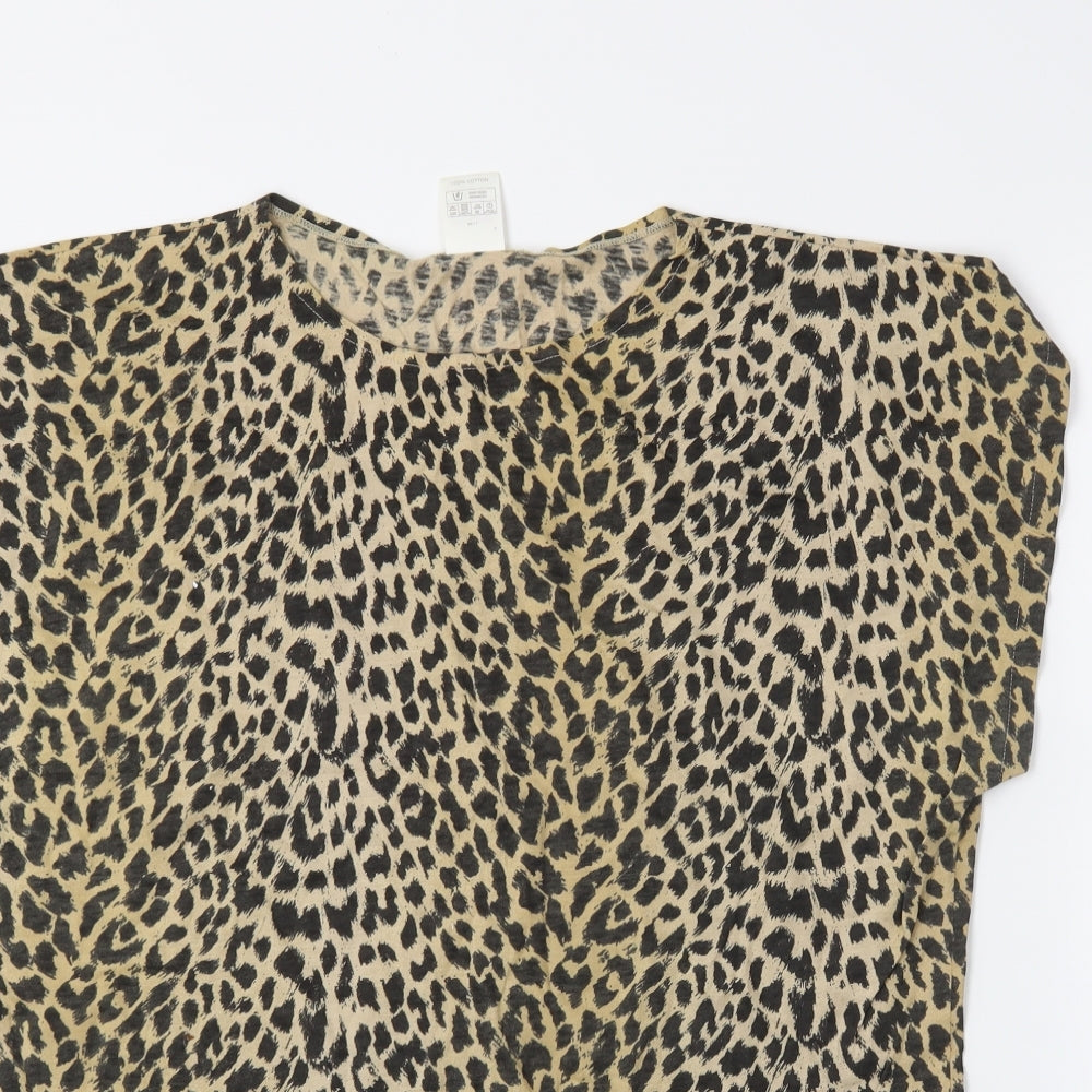 Top Lady Womens Brown Animal Print  Basic Polo Size 20