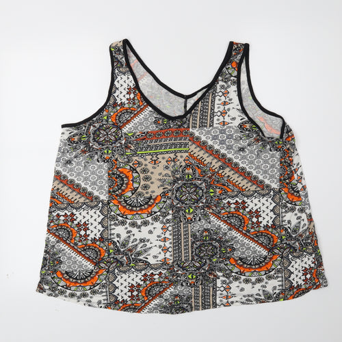 George Womens White Paisley  Basic Tank Size 18