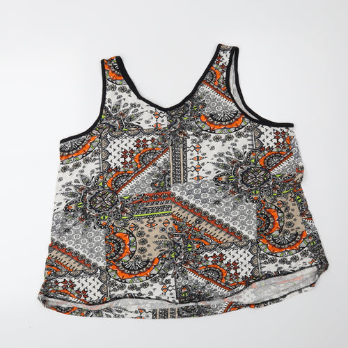 George Womens White Paisley  Basic Tank Size 18