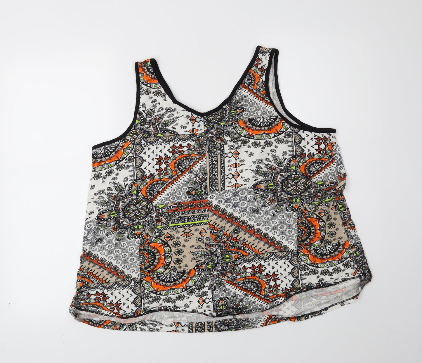George Womens White Paisley  Basic Tank Size 18