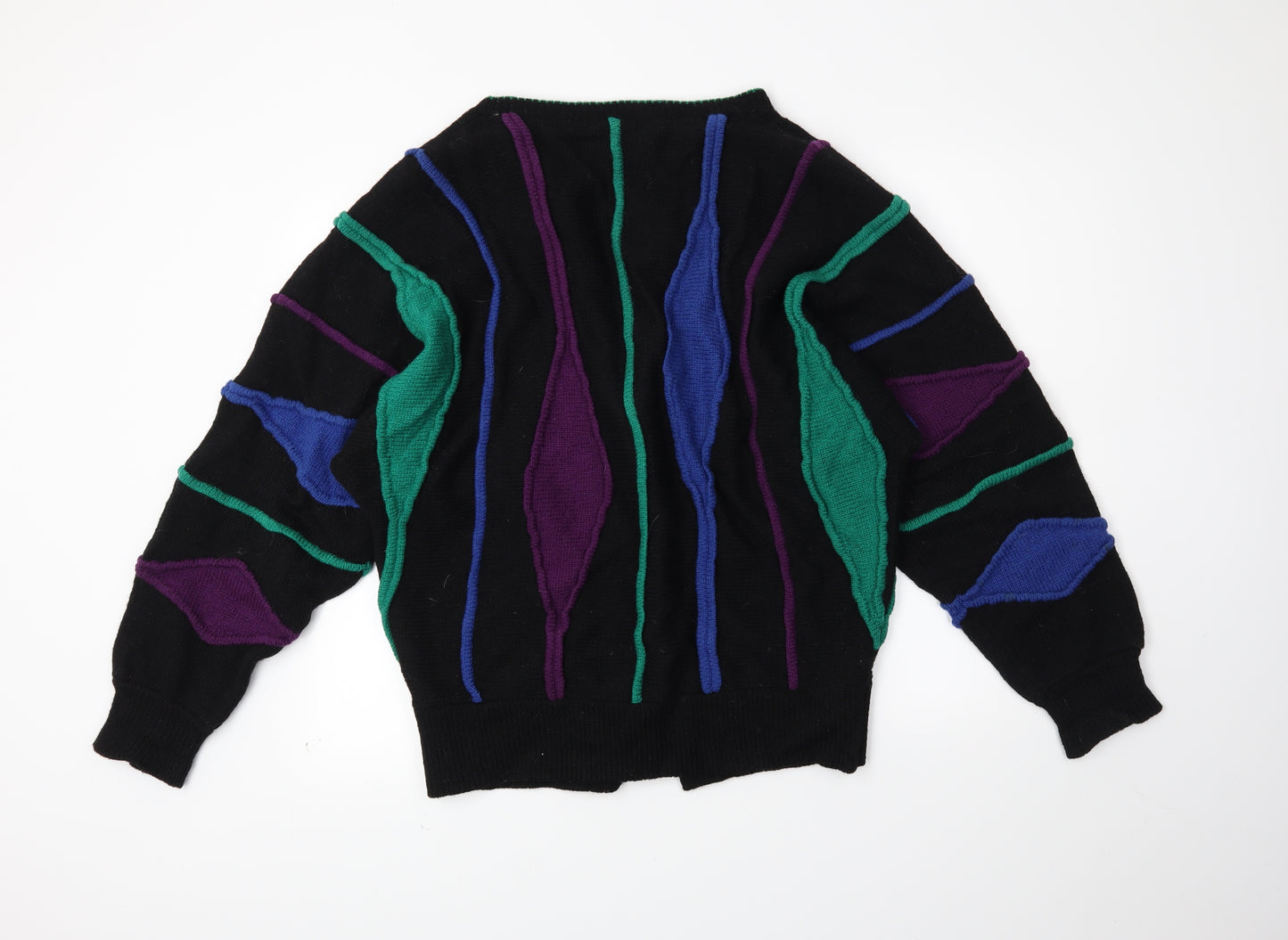 Tulchan Womens Black Striped  Cardigan Jumper Size M