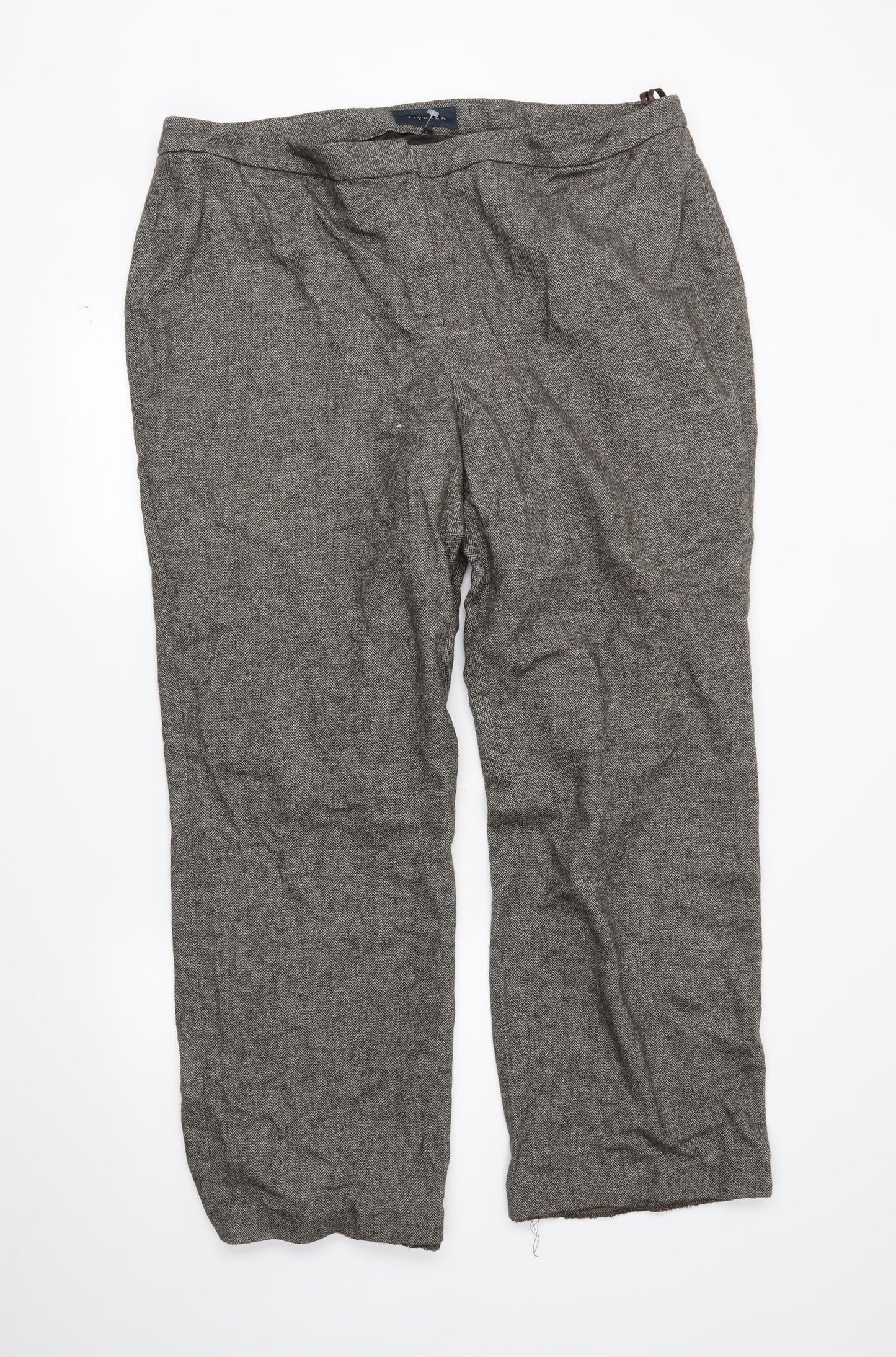 Viyella Womens Brown Herringbone  Trousers  Size 18 L20 in