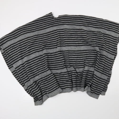 Principles Womens Grey Striped  Kimono Coatigan One Size