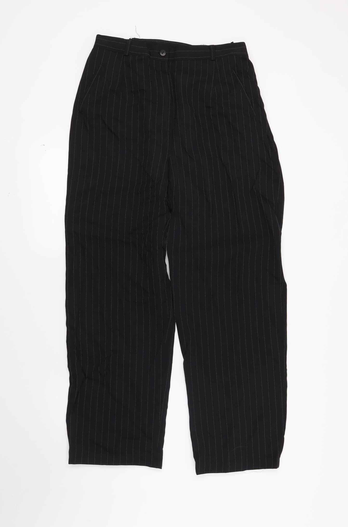 Bonmarché Womens Black Striped  Trousers  Size 16 L29 in
