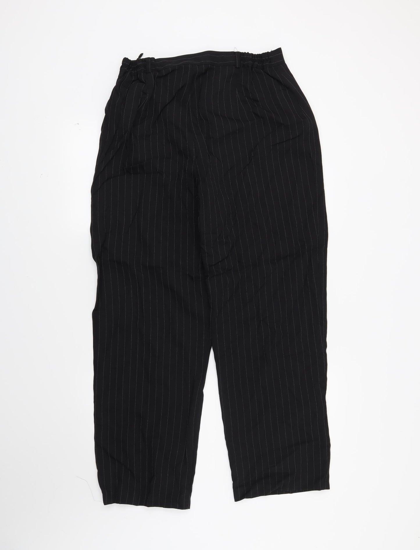 Bonmarché Womens Black Striped  Trousers  Size 16 L29 in