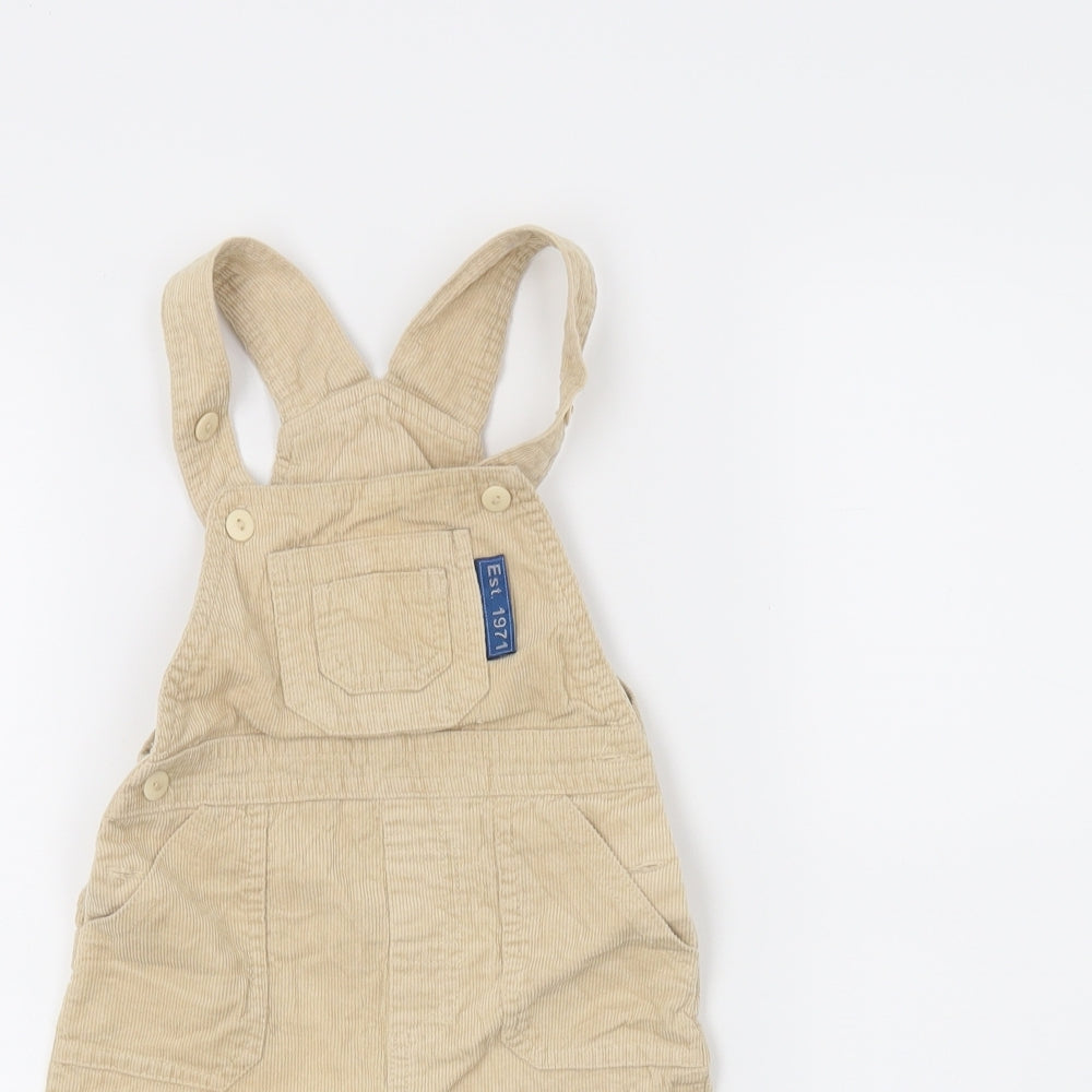 lynnat Boys Beige   Dungaree One-Piece Size 6-9 Months