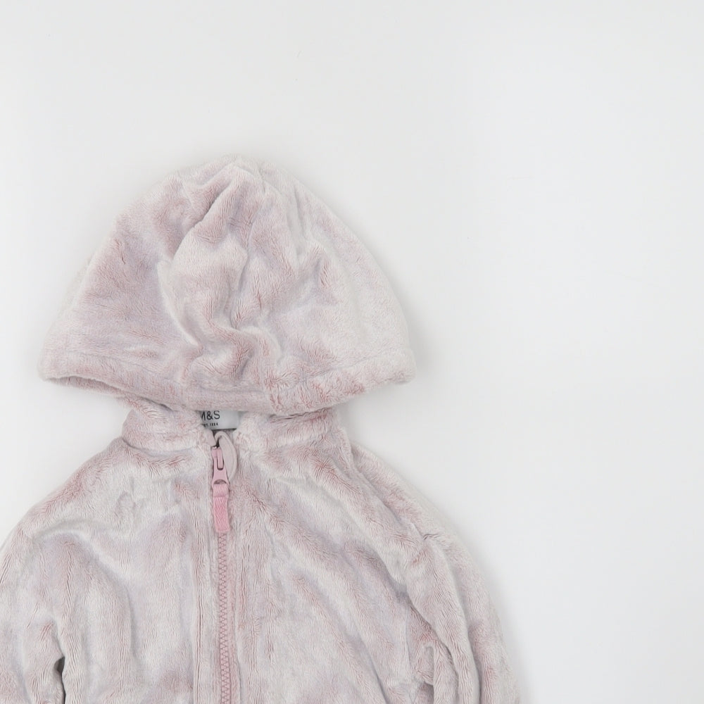 M&S Girls Pink   Full Zip Jumper Size 18-24 Months