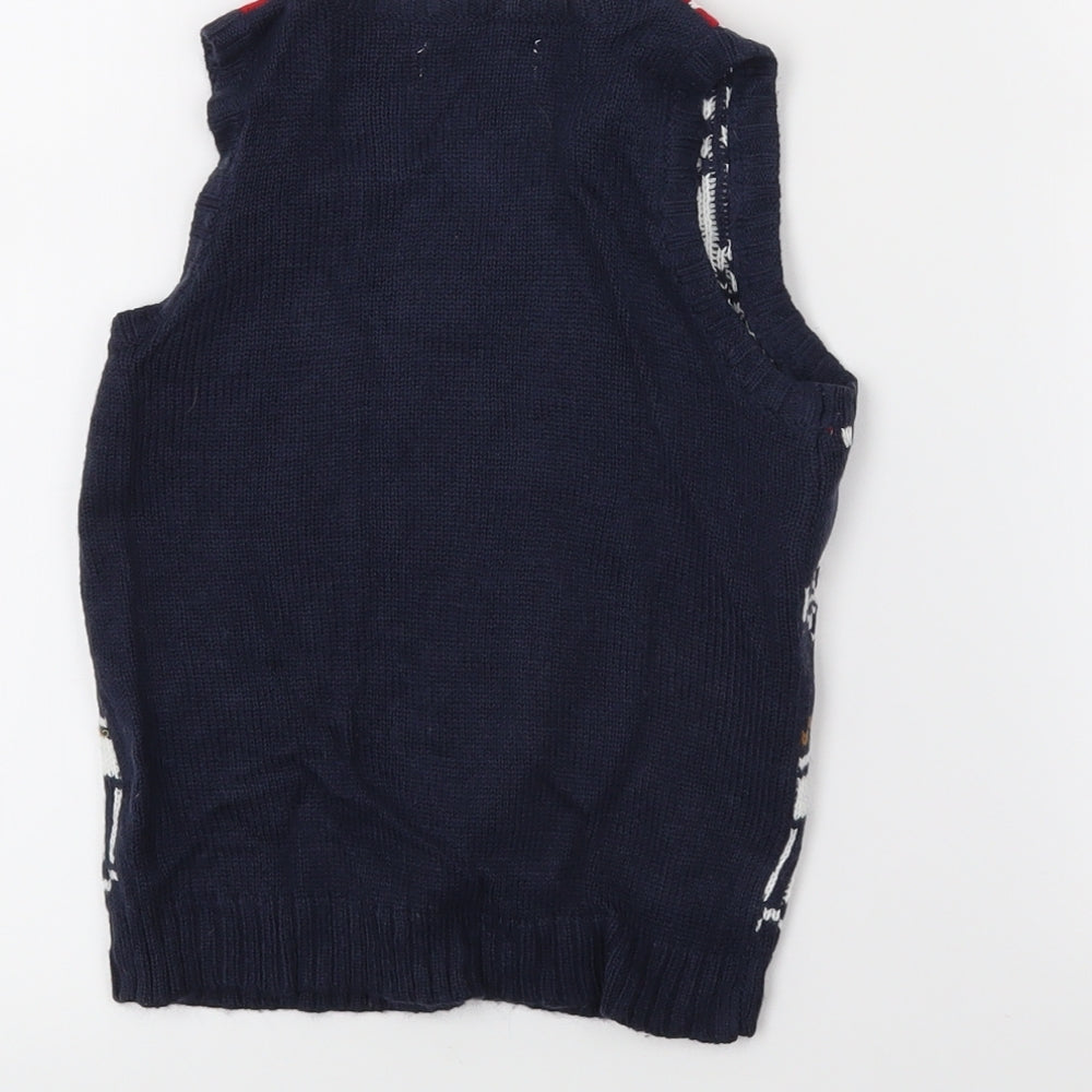 PEP&CO Boys Beige   Vest Jumper Size 3-4 Years  - Christmas