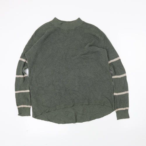 American Eagle Womens Green Striped  Pullover Jumper Size 2XS
