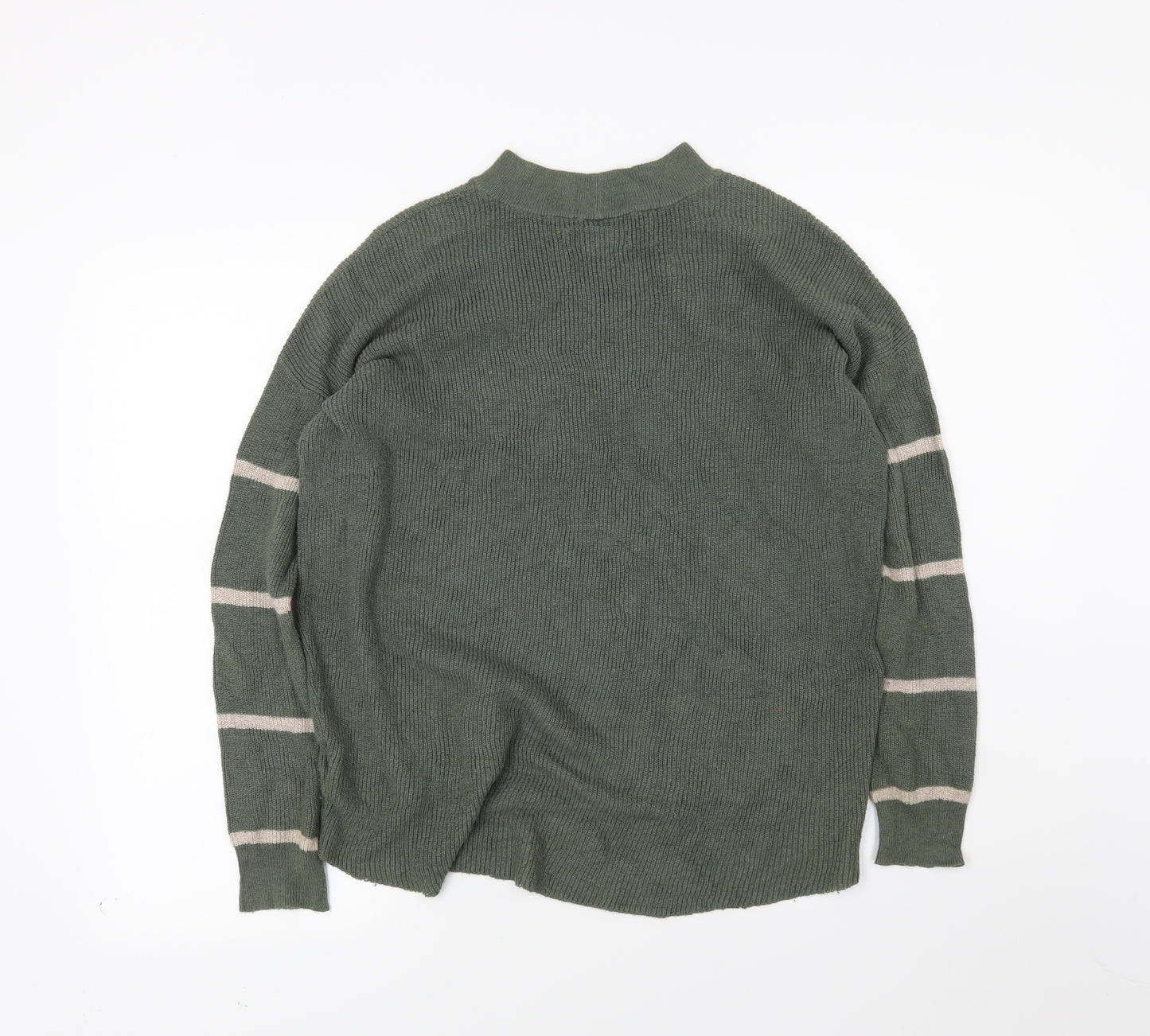 American Eagle Womens Green Striped  Pullover Jumper Size 2XS