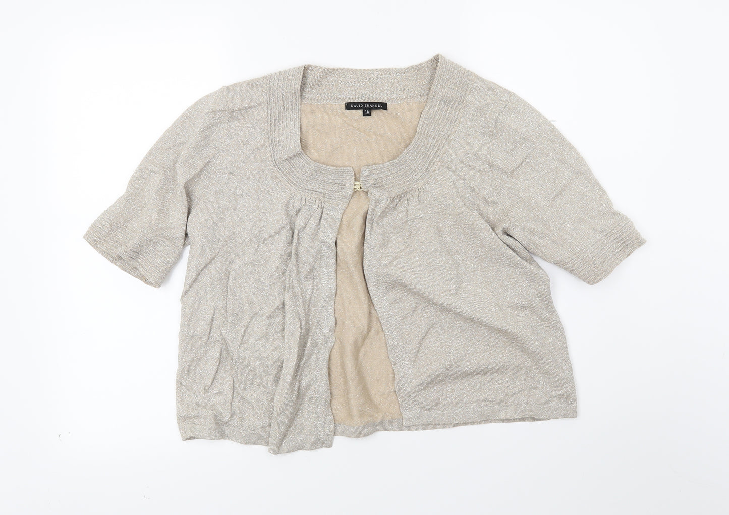 David Emanuel Womens Gold   Cape Jumper Size 16