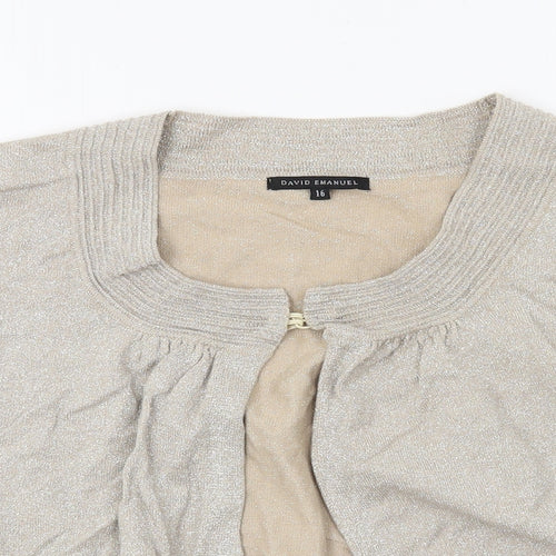 David Emanuel Womens Gold   Cape Jumper Size 16