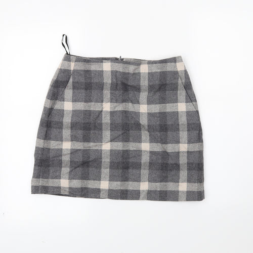 Uniqlo Womens Grey Plaid  Maxi Skirt Size 6