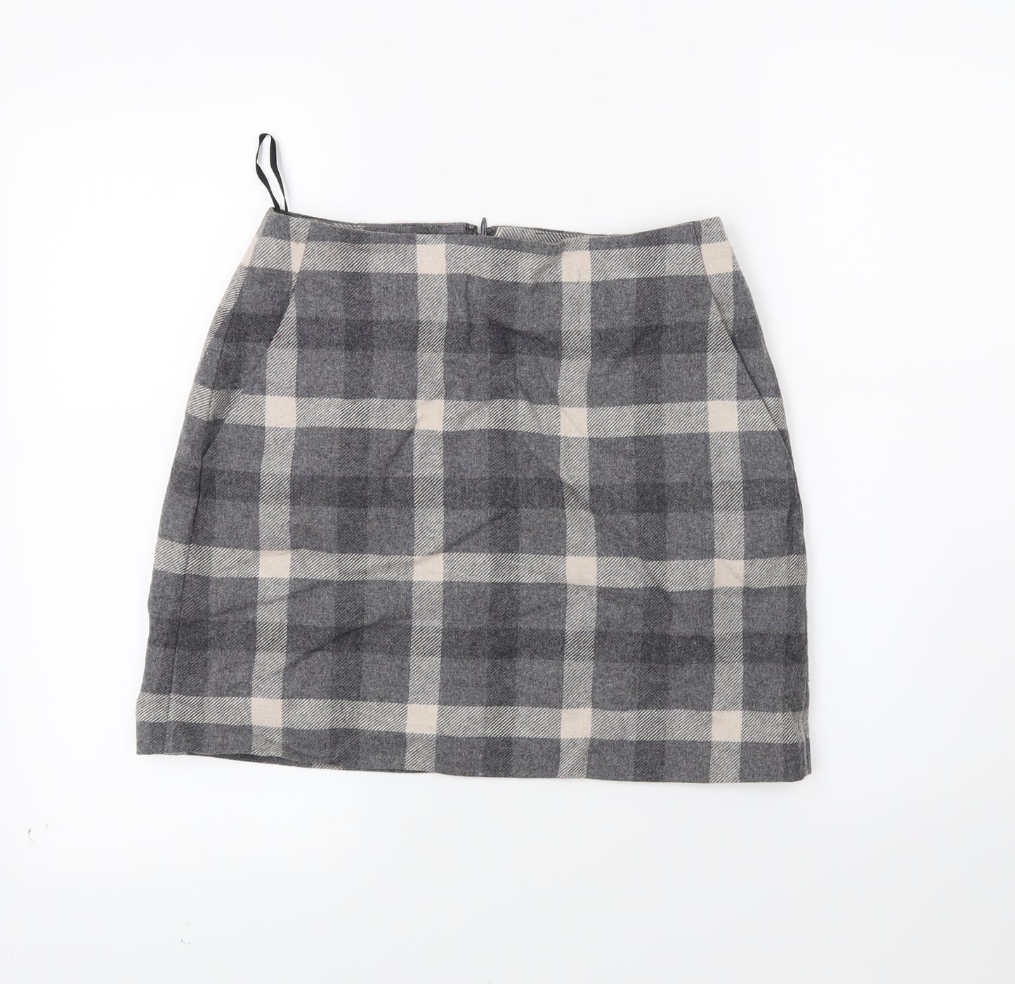 Uniqlo Womens Grey Plaid  Maxi Skirt Size 6