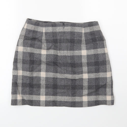 Uniqlo Womens Grey Plaid  Maxi Skirt Size 6