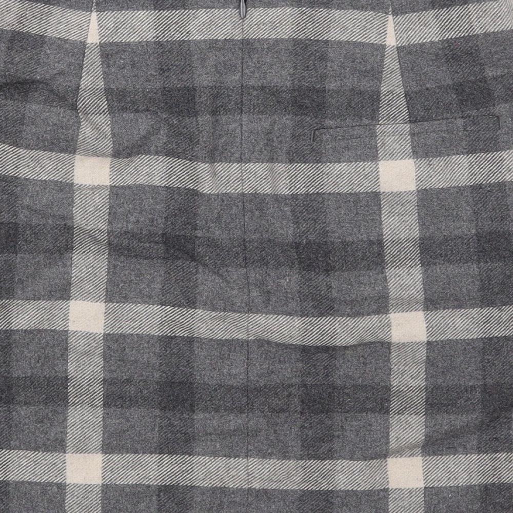 Uniqlo Womens Grey Plaid  Maxi Skirt Size 6