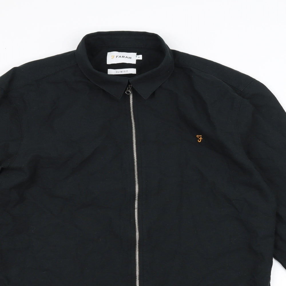 Farah Mens Black    Dress Shirt Size M