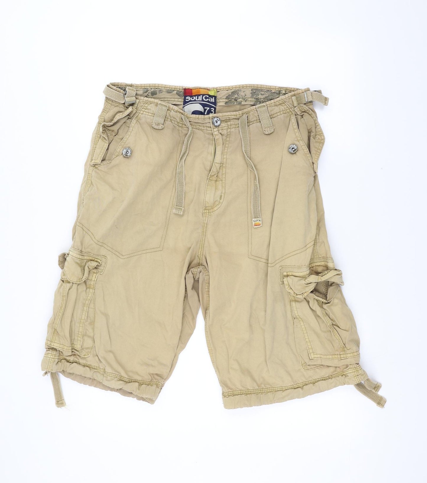 soulcal Mens Brown   Cargo Shorts Size 34
