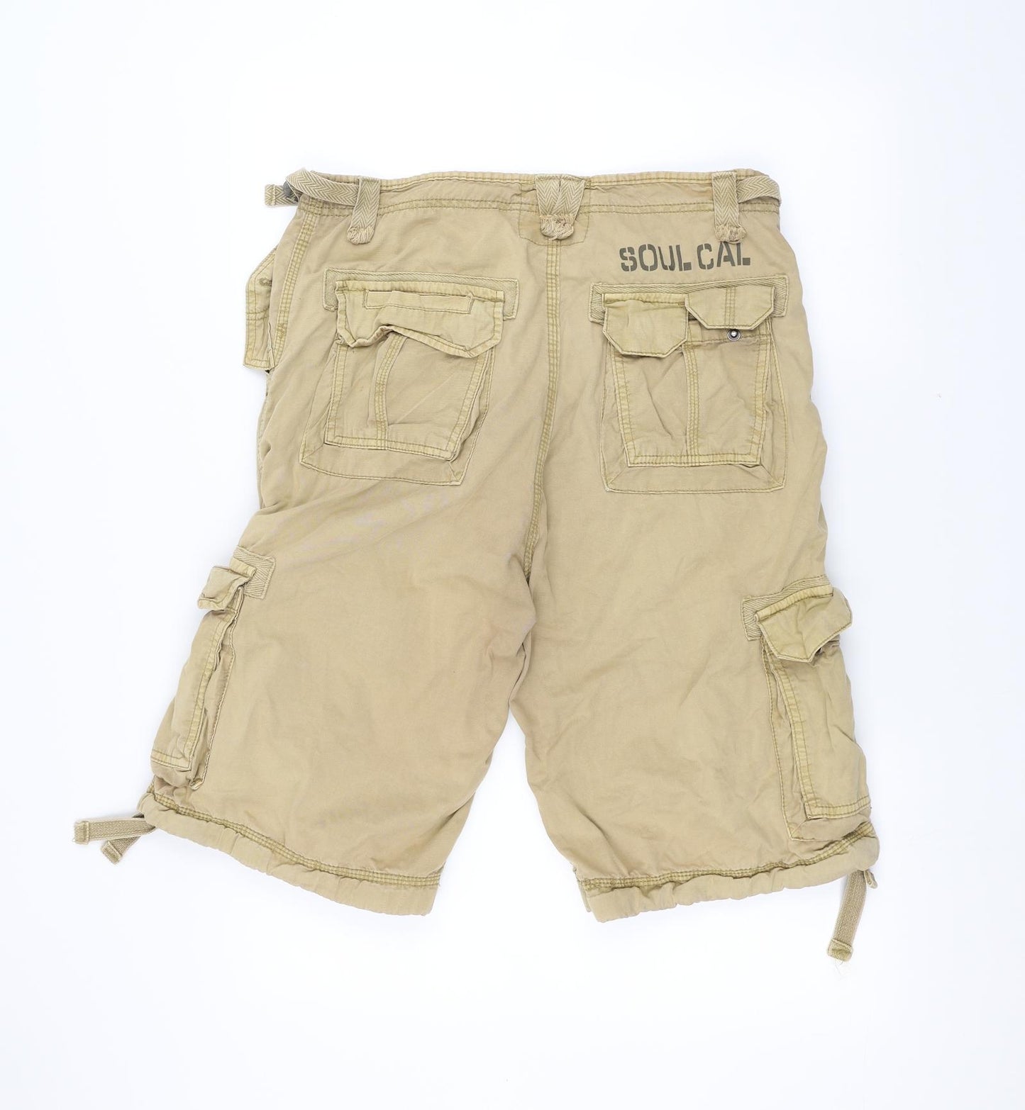 soulcal Mens Brown   Cargo Shorts Size 34