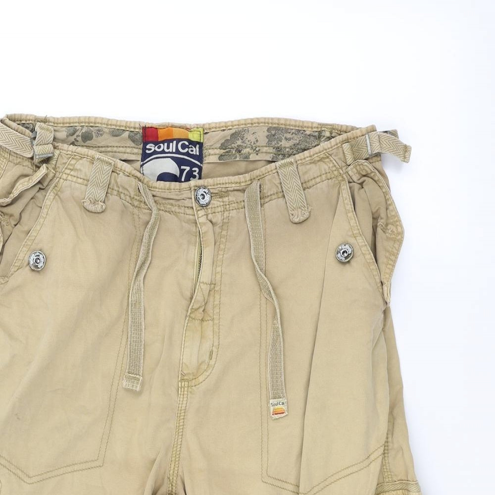 soulcal Mens Brown   Cargo Shorts Size 34