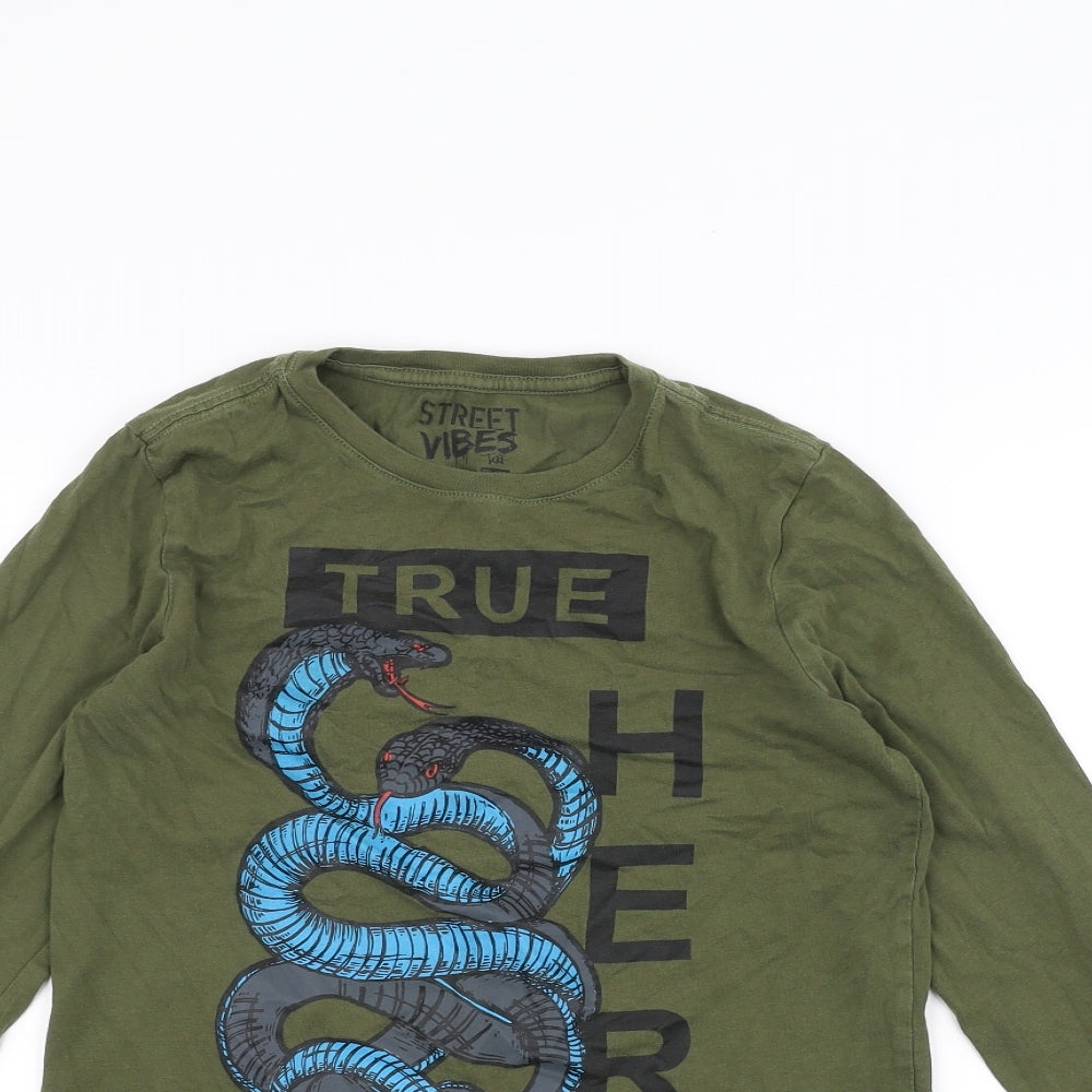 F&F Boys Green   Basic T-Shirt Size 10-11 Years