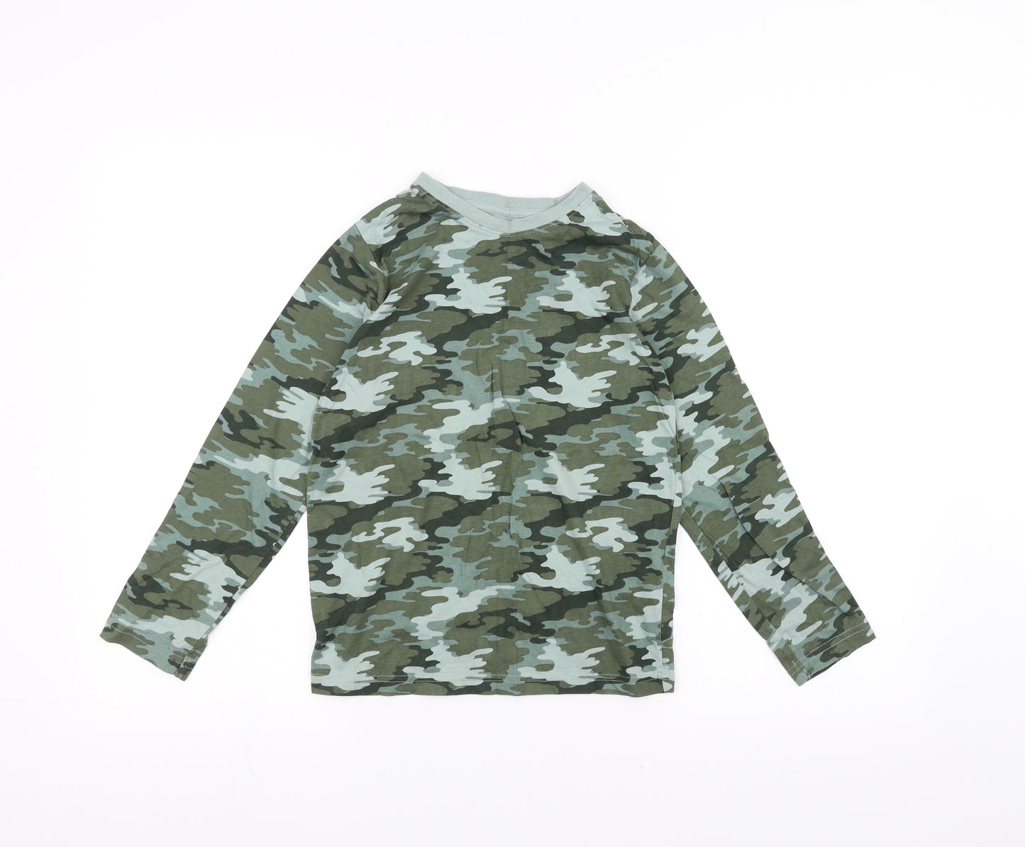 F&F Boys Green Camouflage  Basic T-Shirt Size 8-9 Years