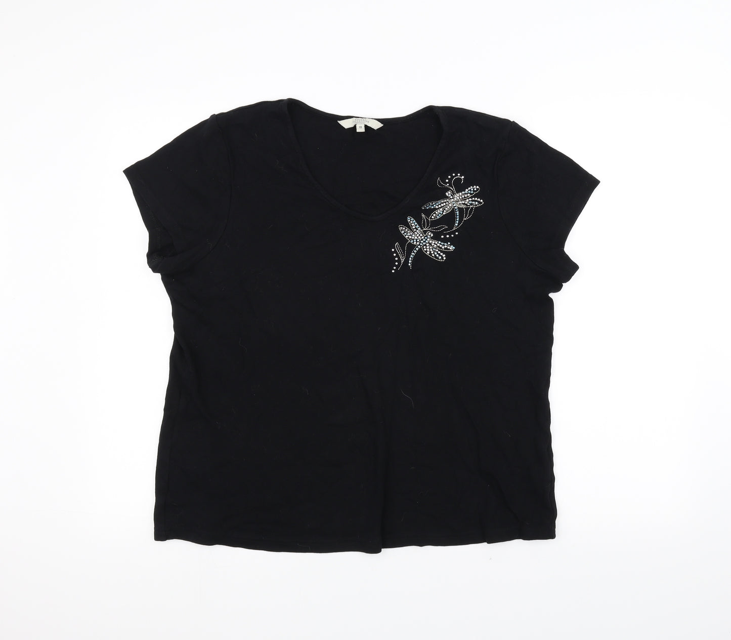 DEBINHAMS Womens Black   Basic T-Shirt Size 18