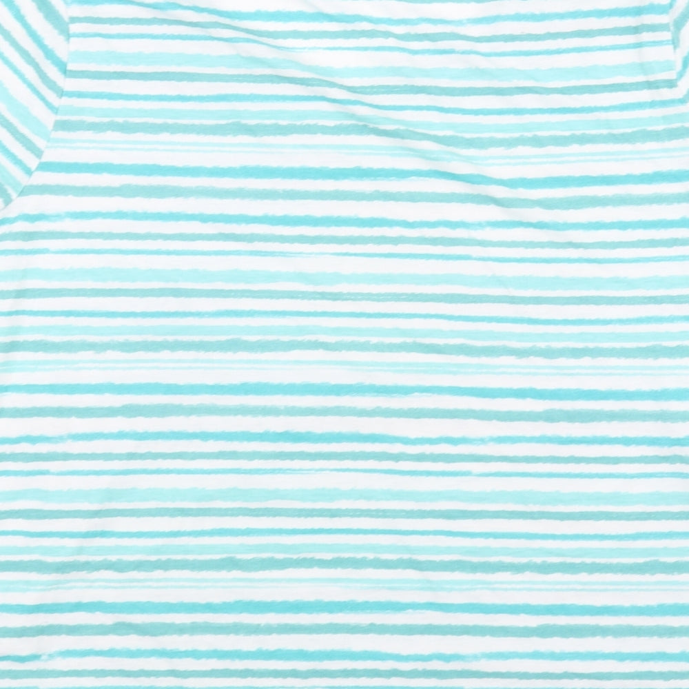 BM Womens Blue Striped  Basic T-Shirt Size 18