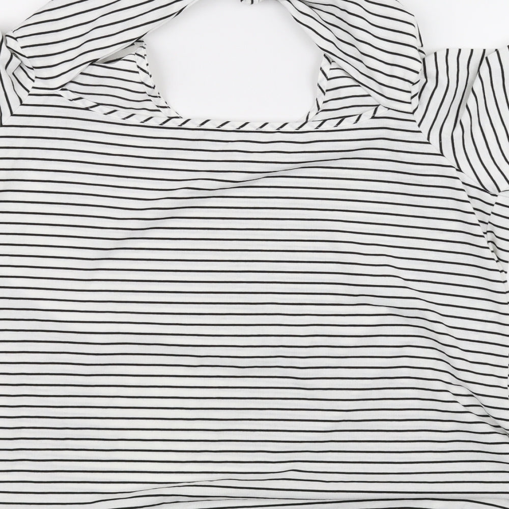 George Womens White Striped  Basic T-Shirt Size 20