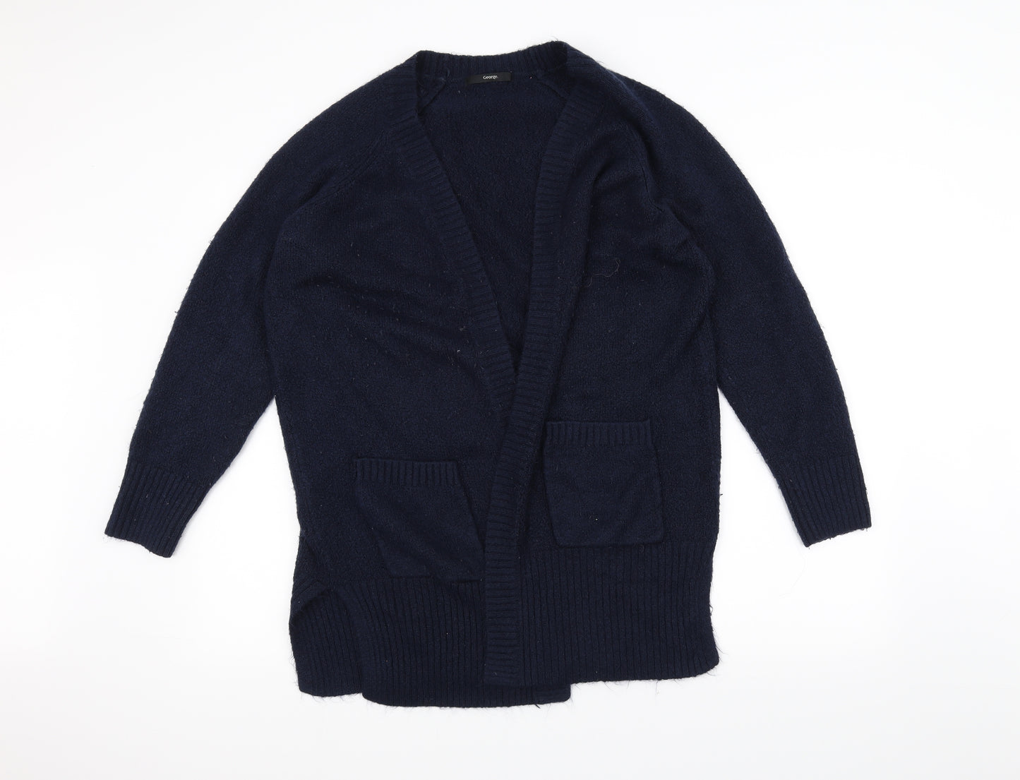 George Womens Blue  Knit Jacket Coatigan Size M