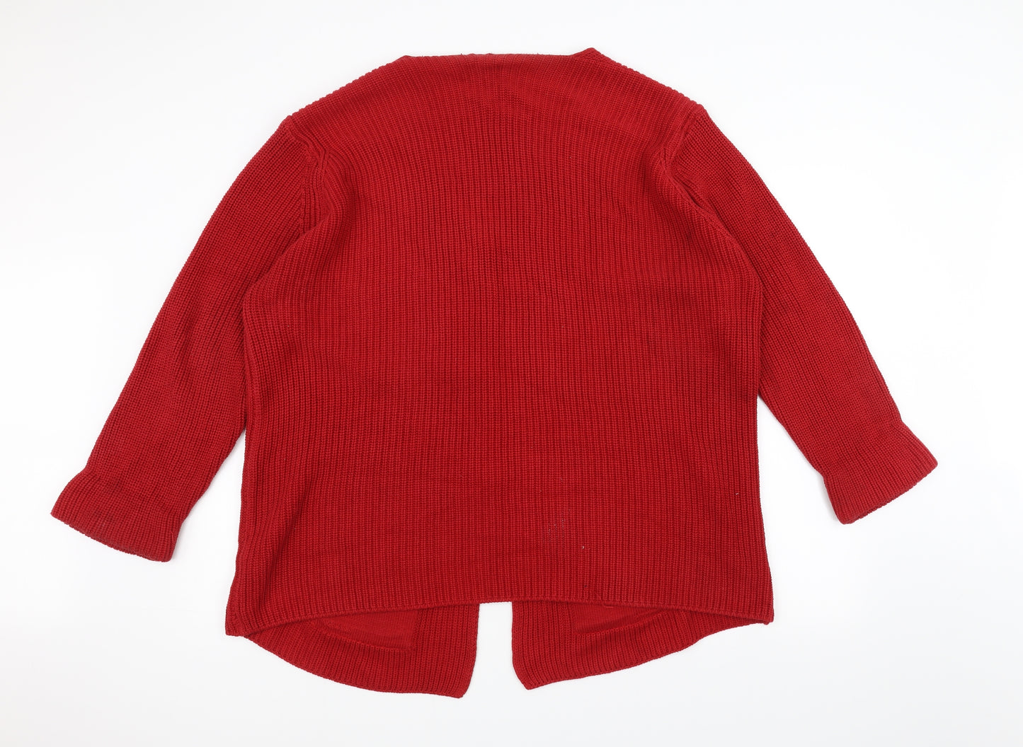Marks and Spencer Womens Red  Knit Jacket Coatigan Size 18