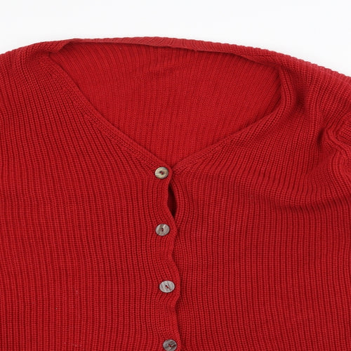 Marks and Spencer Womens Red  Knit Jacket Coatigan Size 18