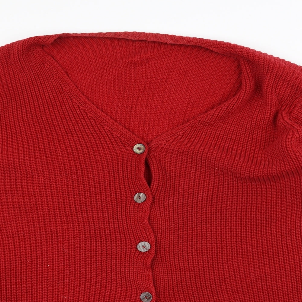 Marks and Spencer Womens Red  Knit Jacket Coatigan Size 18