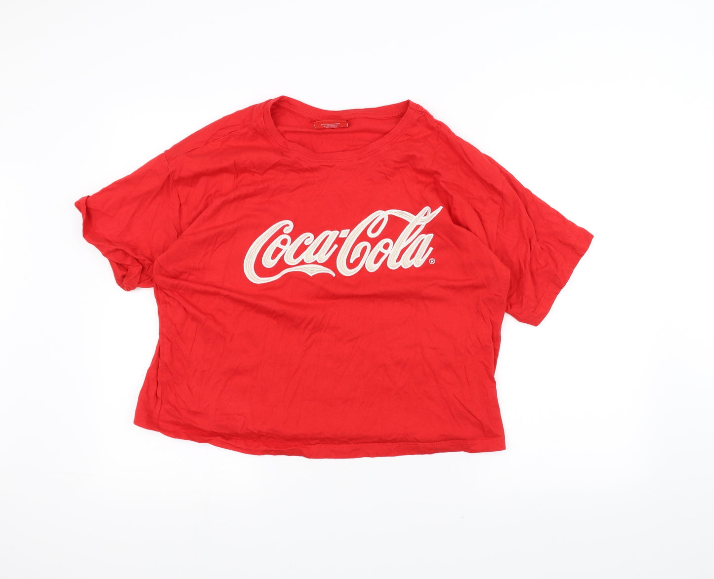 Coca-Cola Womens Red   Cropped T-Shirt Size L