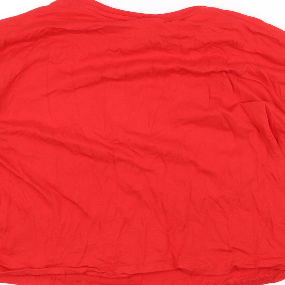 Coca-Cola Womens Red   Cropped T-Shirt Size L