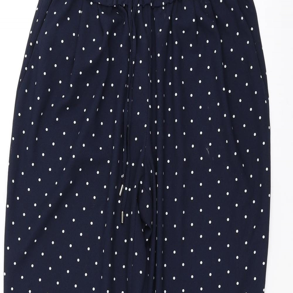 Zara Womens Blue Polka Dot  Trousers  Size M L25 in