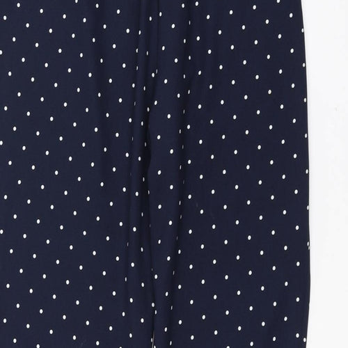 Zara Womens Blue Polka Dot  Trousers  Size M L25 in