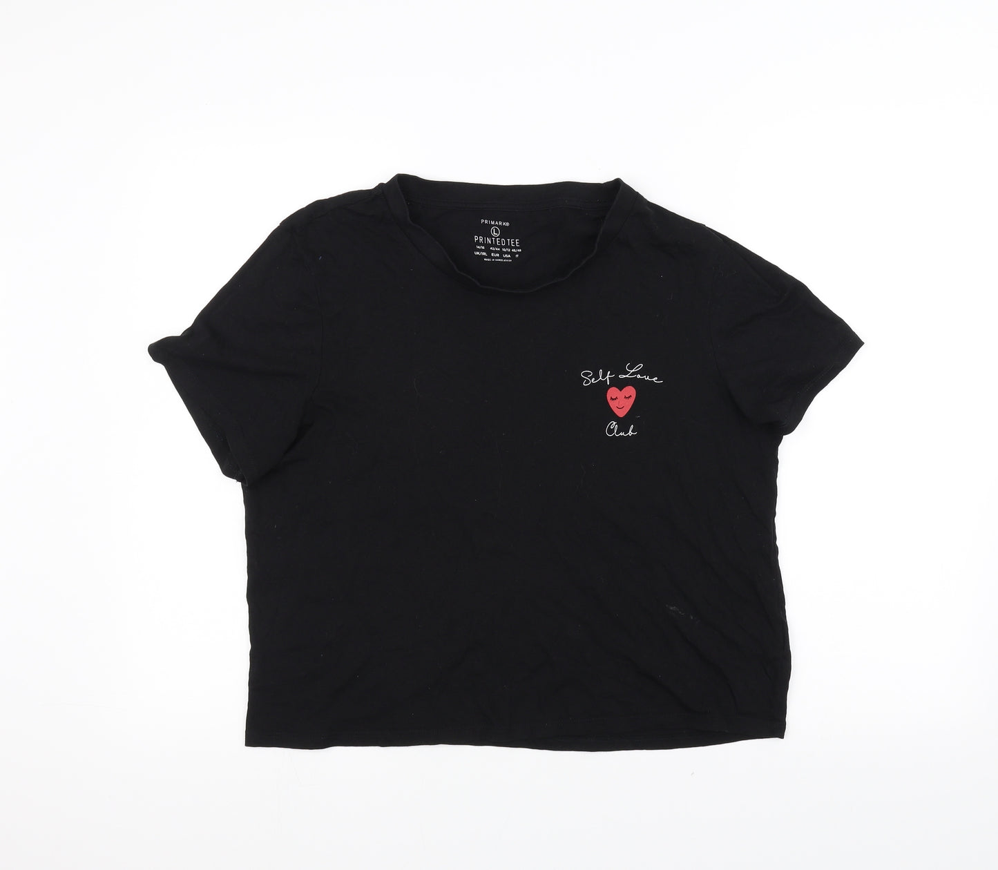 Primark Womens Black   Basic T-Shirt Size L