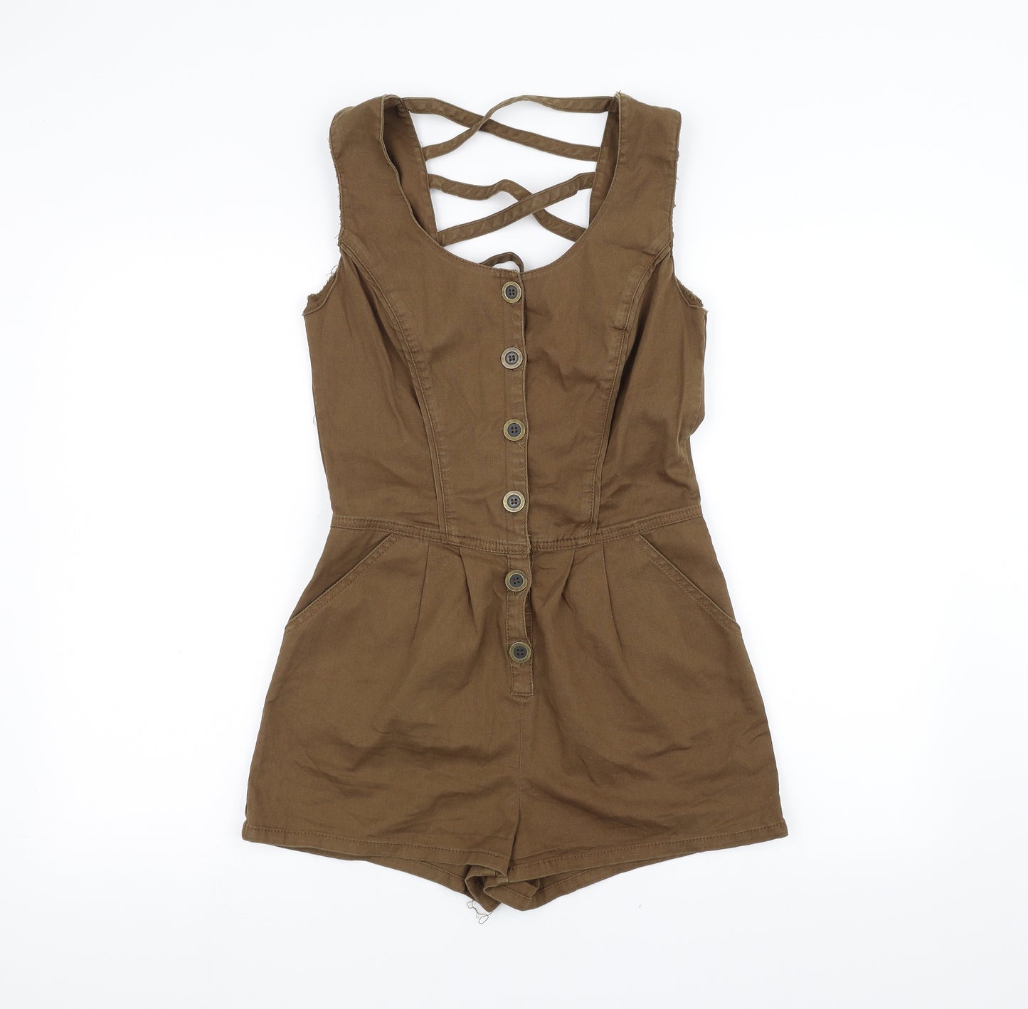 Miss Selfridge Womens Brown   Bodysuit One-Piece Size 10
