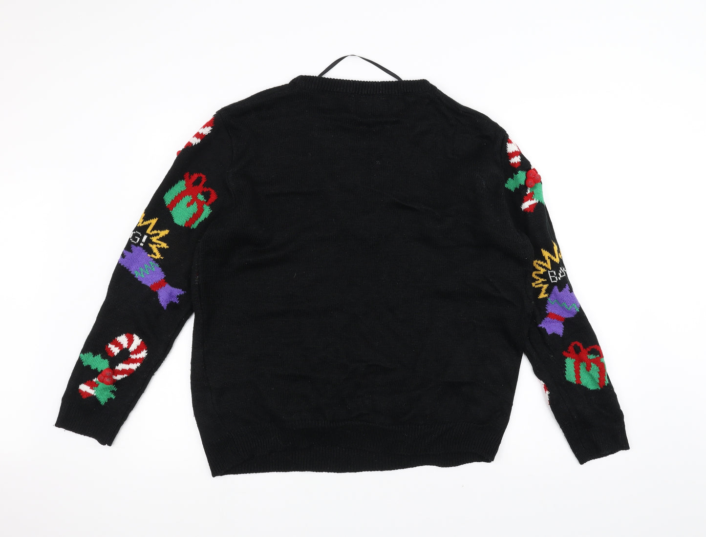 Atmosphere Mens Black  Knit Pullover Jumper Size M  - Christmas  Jumper