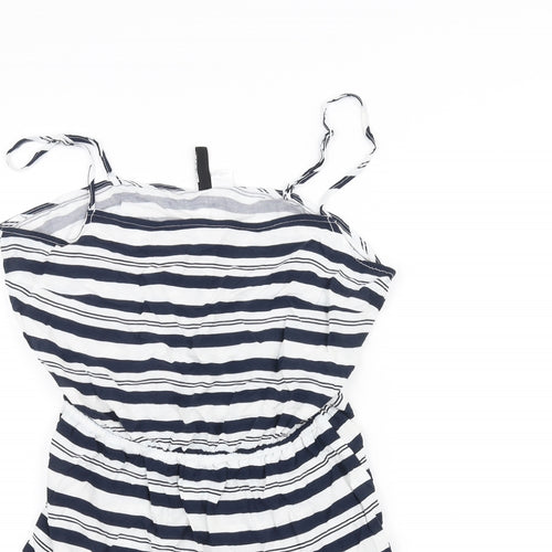 H&M Womens White Striped  Jumpsuit One-Piece Size 12