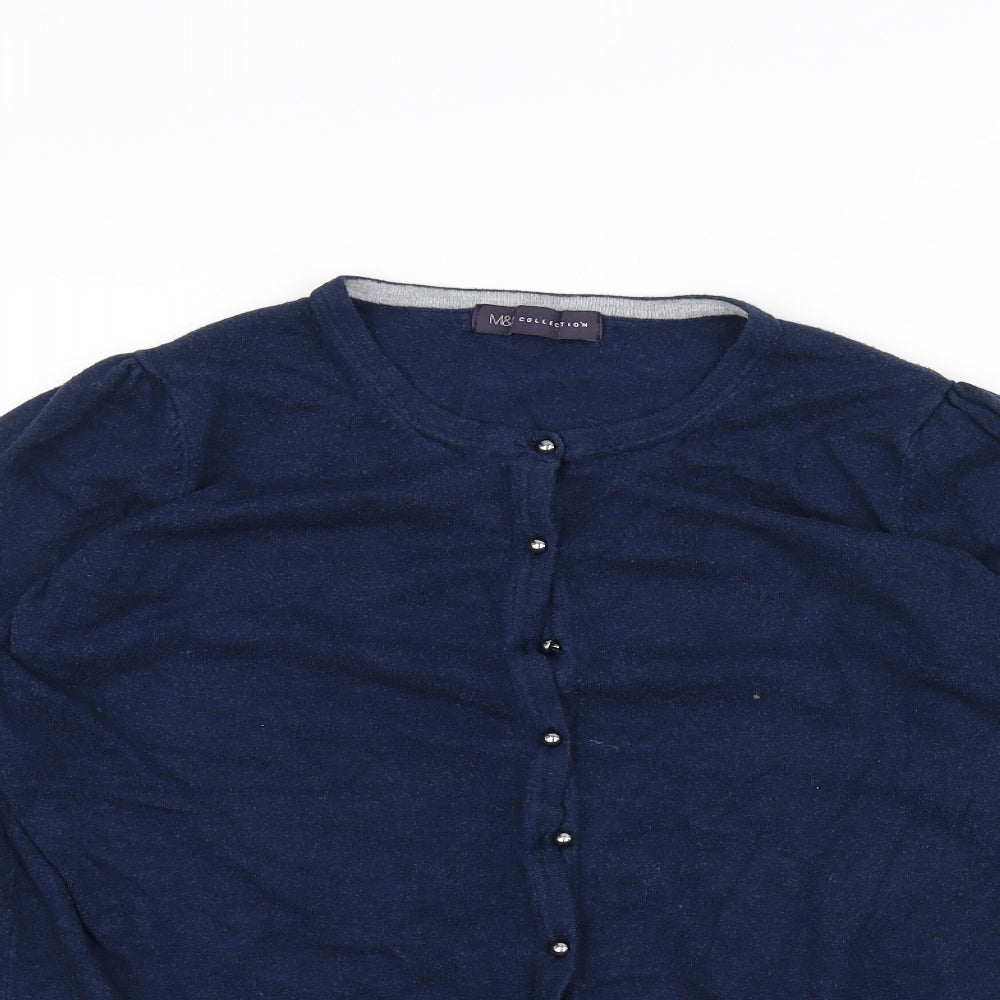 Marks and Spencer Womens Blue   Cardigan Jumper Size 14